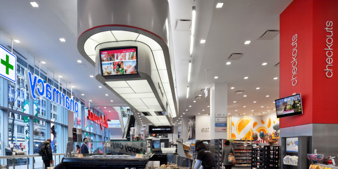 Interior of large Walgreens store location